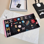 Stylish CC-Patterned Silk Scarf