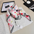 Stylish CC-Patterned Silk Scarf
