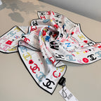 Stylish CC-Patterned Silk Scarf