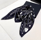 Stylish CC-Patterned Silk Scarf