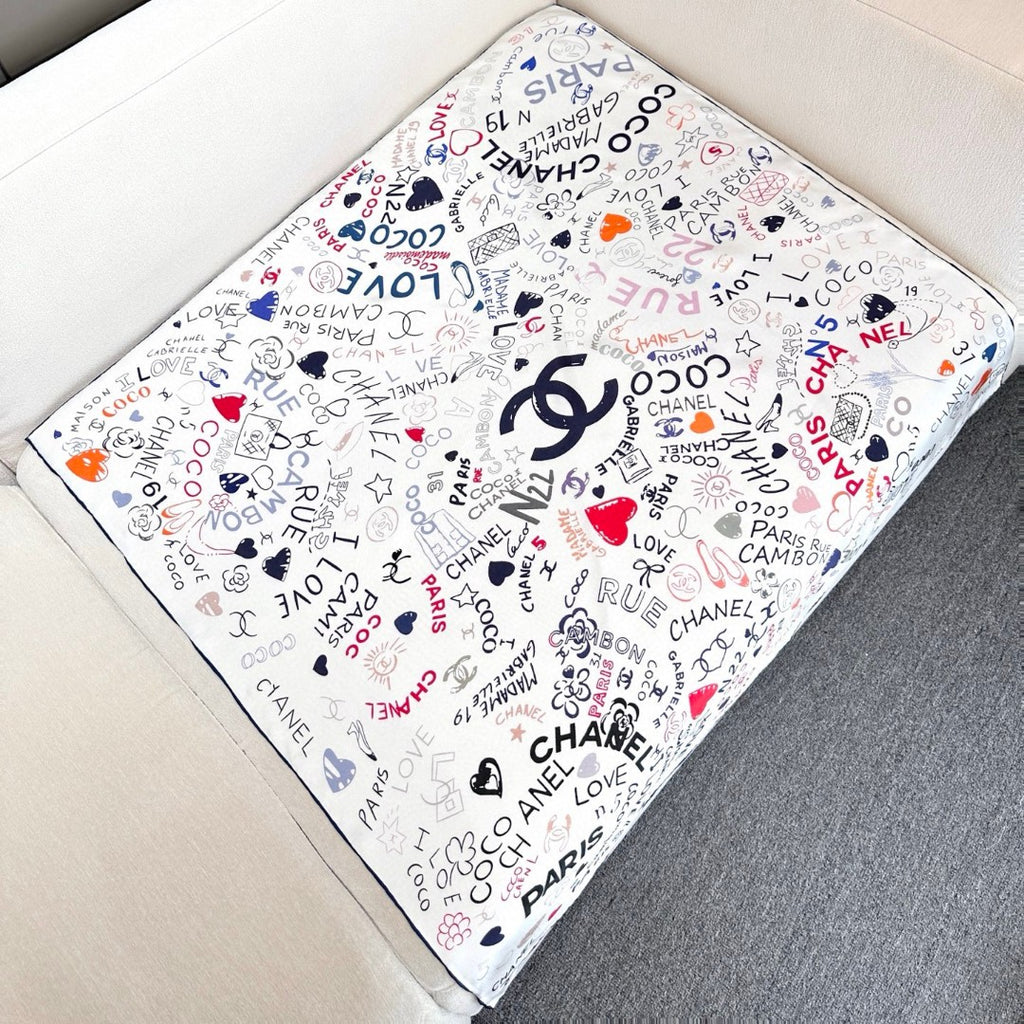 Stylish CC-Patterned Silk Scarf