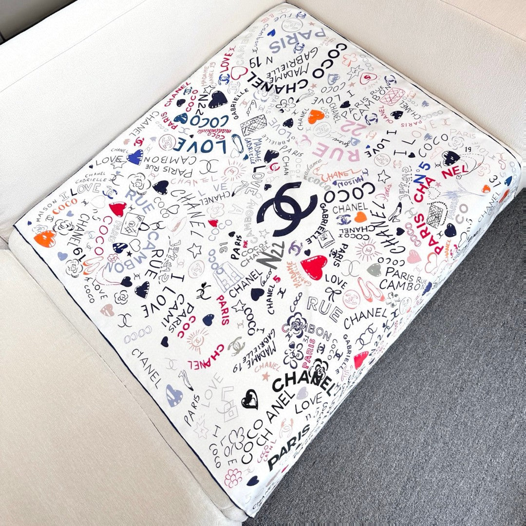 Stylish CC-Patterned Silk Scarf