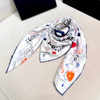 Stylish CC-Patterned Silk Scarf