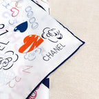 Stylish CC-Patterned Silk Scarf