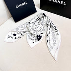 Stylish CC-Patterned Silk Scarf