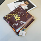Stylish Letter-Patterned Silk Scarf