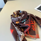 Stylish Letter-Patterned Silk Scarf