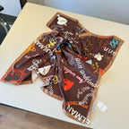 Stylish Letter-Patterned Silk Scarf