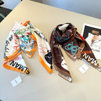 Stylish Letter-Patterned Silk Scarf