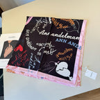Stylish Letter-Patterned Silk Scarf