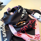 Stylish Letter-Patterned Silk Scarf