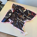 Stylish Letter-Patterned Silk Scarf
