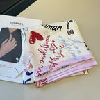 Stylish Letter-Patterned Silk Scarf