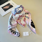 Stylish Letter-Patterned Silk Scarf