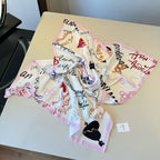 Stylish Letter-Patterned Silk Scarf