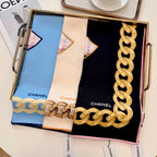 Stylish CC-Patterned Silk Scarf