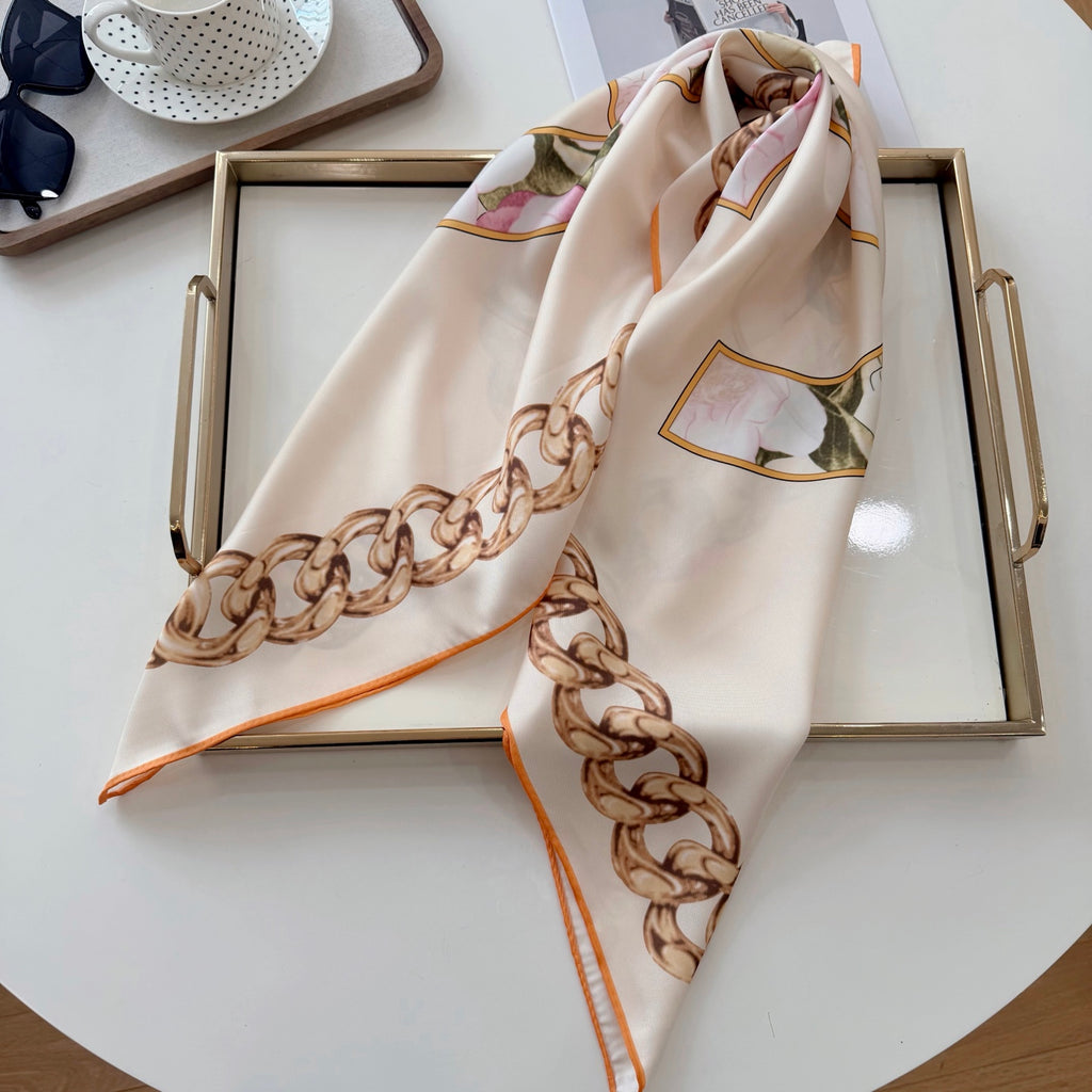 Stylish CC-Patterned Silk Scarf