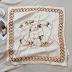 Stylish CC-Patterned Silk Scarf