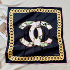 Stylish CC-Patterned Silk Scarf