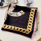 Stylish CC-Patterned Silk Scarf