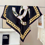 Stylish CC-Patterned Silk Scarf