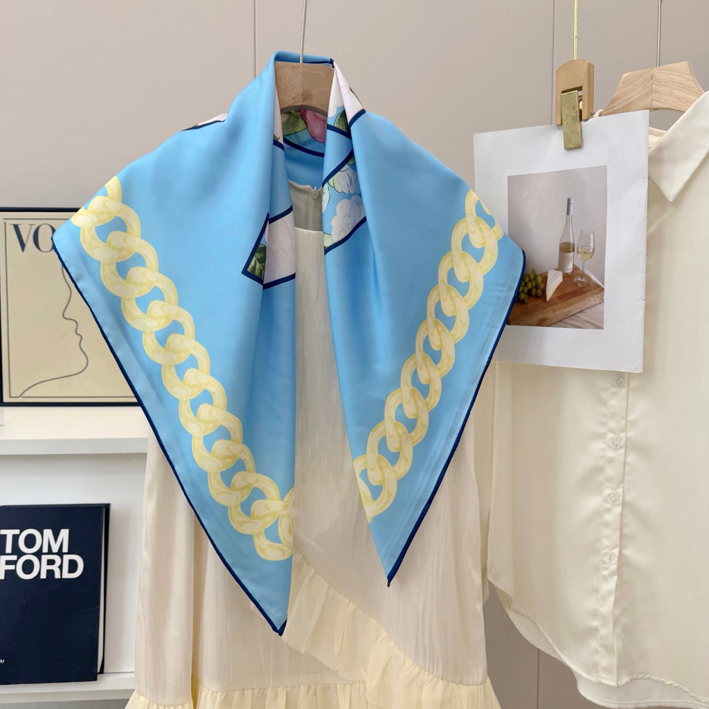 Stylish CC-Patterned Silk Scarf