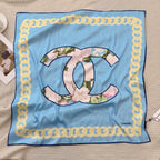 Stylish CC-Patterned Silk Scarf