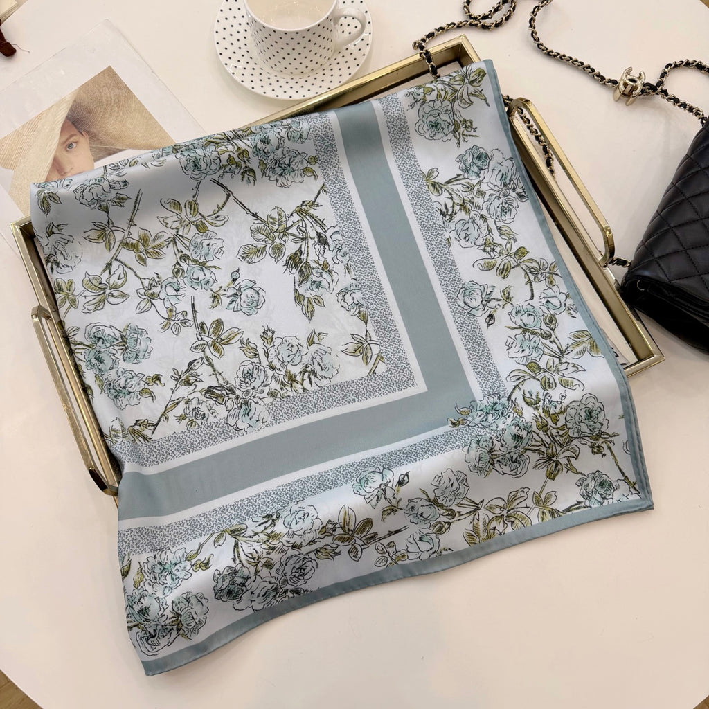 Stylish CD Letter Pattern Silk Scarf