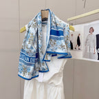 Stylish CD Letter Pattern Silk Scarf