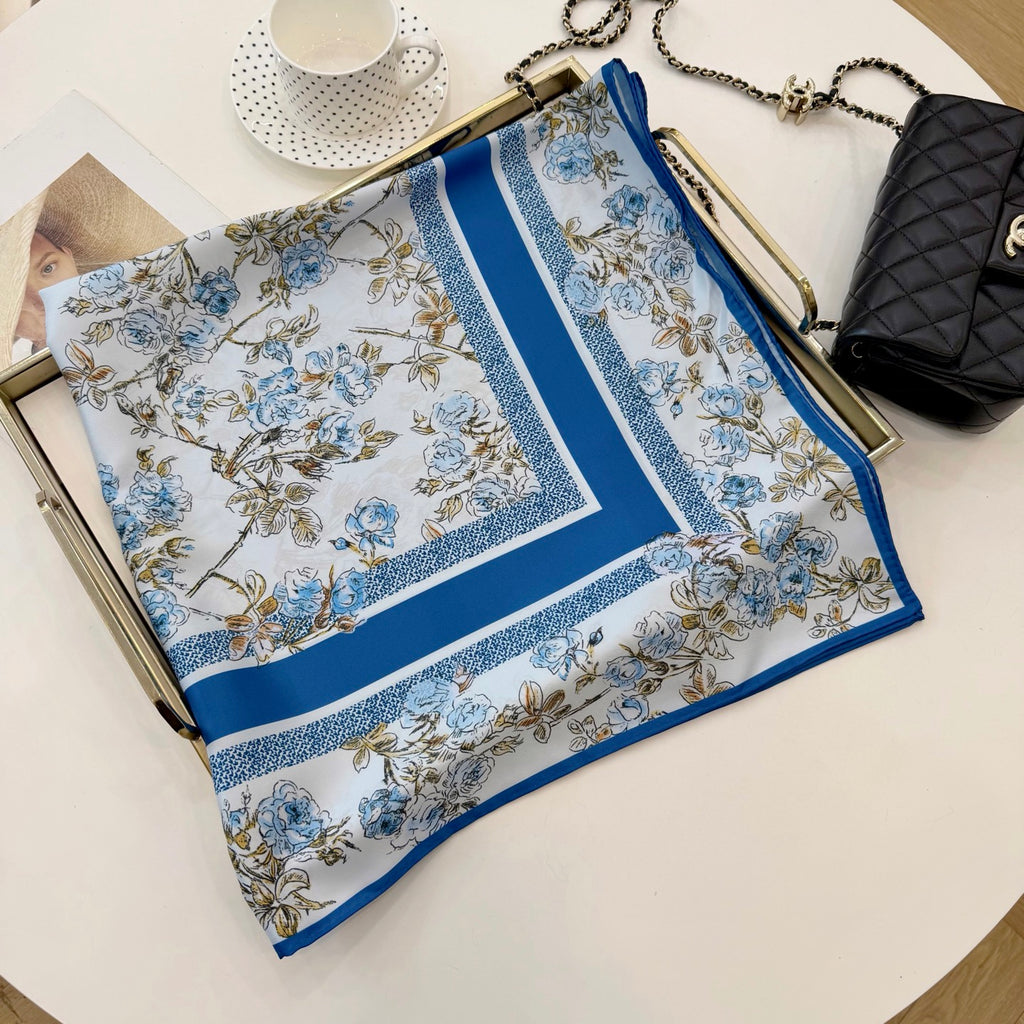 Stylish CD Letter Pattern Silk Scarf
