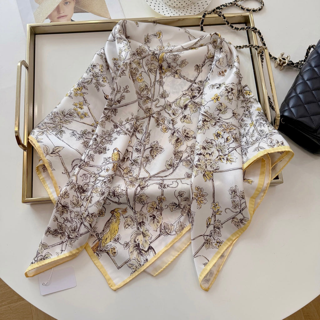 Stylish CD Letter Pattern Silk Scarf