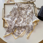 Stylish CD Letter Pattern Silk Scarf