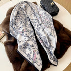 Stylish CD Letter Pattern Silk Scarf