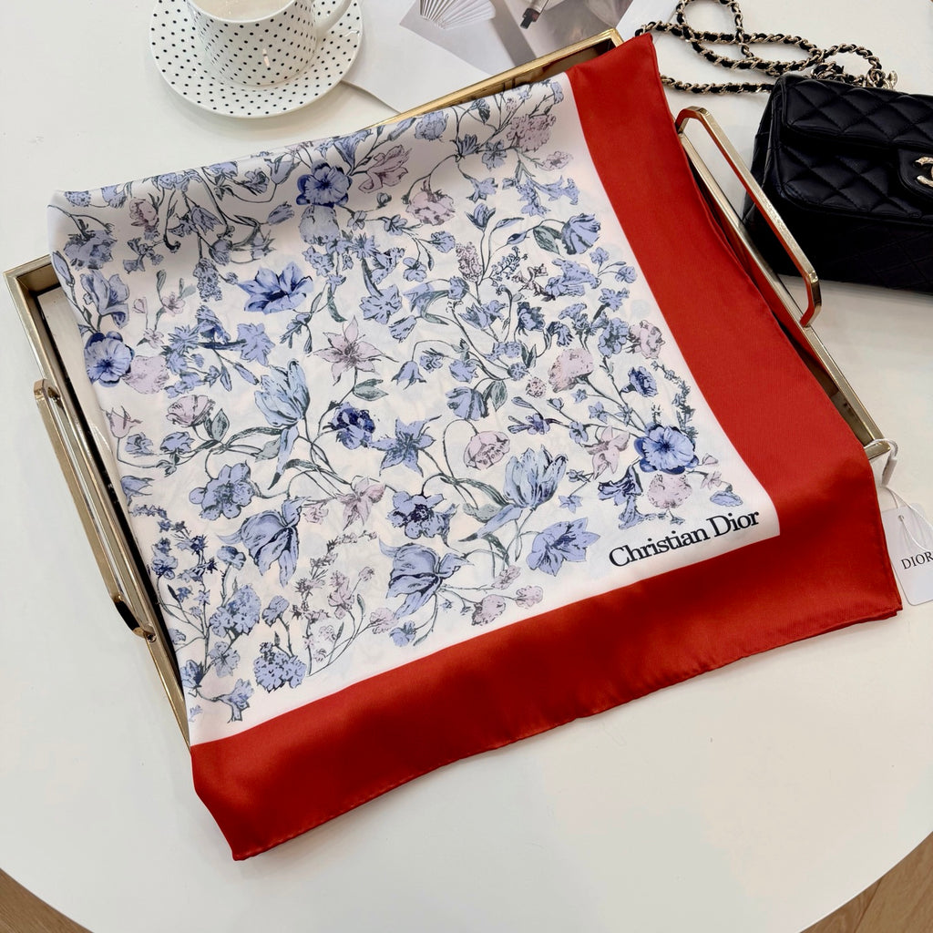 Stylish CD Letter Pattern Silk Scarf