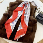 Stylish CD Letter Pattern Silk Scarf