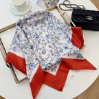 Stylish CD Letter Pattern Silk Scarf