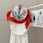 Stylish CD Letter Pattern Silk Scarf