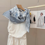 Stylish CD Letter Pattern Silk Scarf