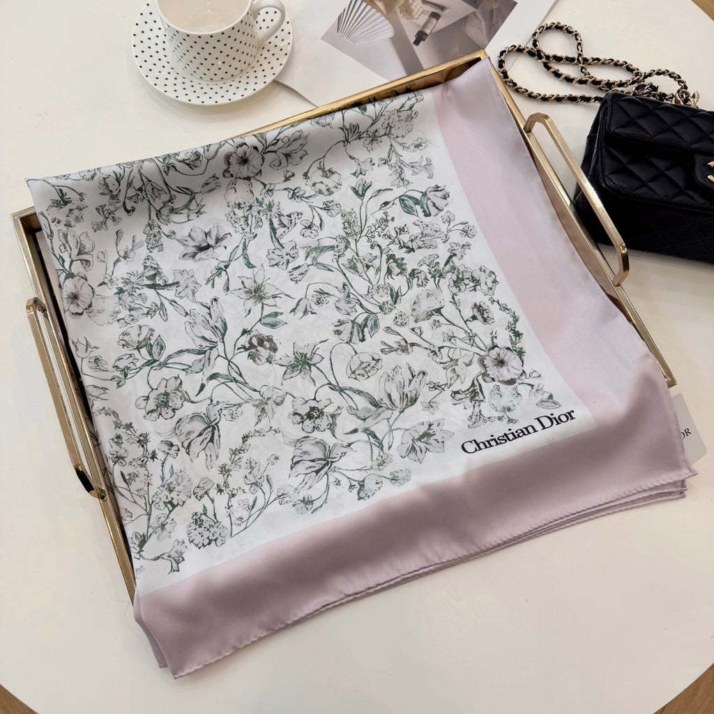 Stylish CD Letter Pattern Silk Scarf