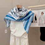 Stylish CD Letter Pattern Silk Scarf