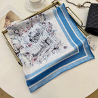Stylish CD Letter Pattern Silk Scarf
