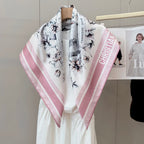 Stylish CD Letter Pattern Silk Scarf