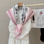 Stylish CD Letter Pattern Silk Scarf
