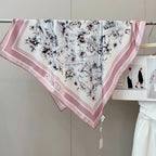 Stylish CD Letter Pattern Silk Scarf