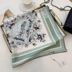 Stylish CD Letter Pattern Silk Scarf