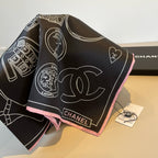 Stylish CC-Patterned Silk Scarf