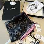 Stylish CC-Patterned Silk Scarf