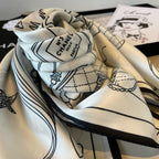 Stylish CC-Patterned Silk Scarf