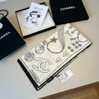 Stylish CC-Patterned Silk Scarf