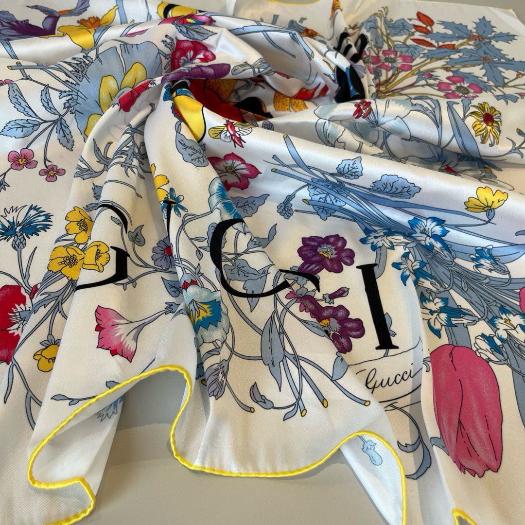 Stylish GG Letter Pattern Silk Scarf